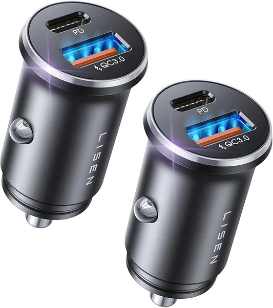 Car Charger USB C, 69W Cigarette Lighter USB Charger Adapter, Car Accessories Gifts for Men, Mini USBC Cars Fast Charging Adapter USBC Type C 12V Plug Outlet, for iPhone 17 Pro Max 16 15 14 13